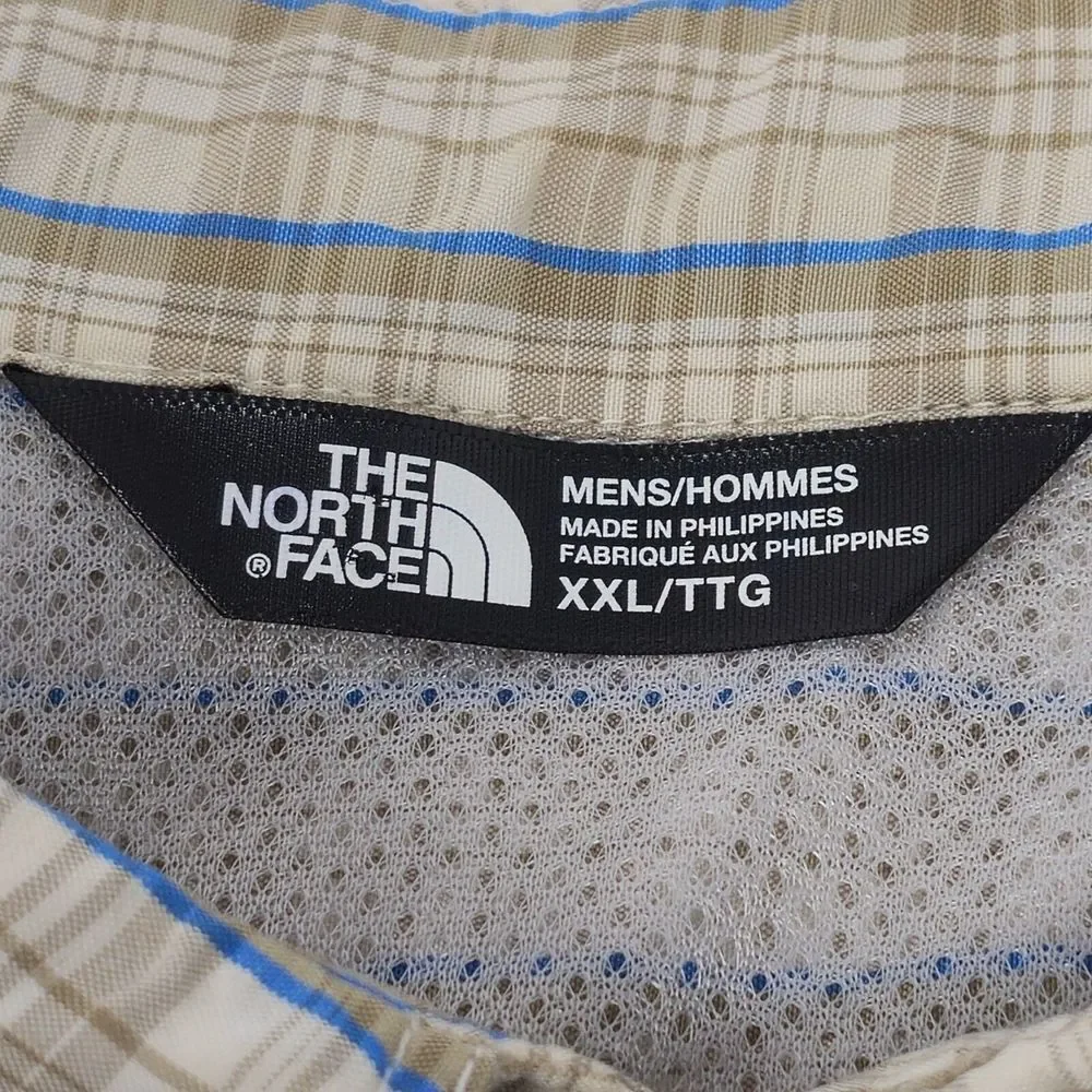 The North Face Seersucker Shirt Mens 2XL‎ Plaid Button-Up Hiking Lightweight TNF